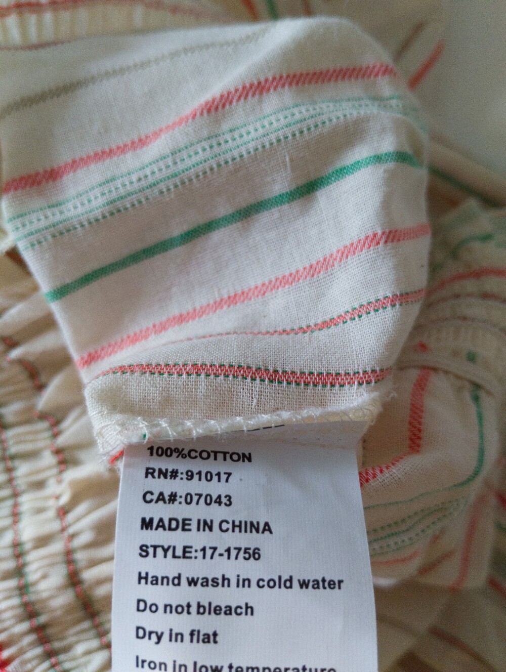 Luna Moon Boho Striped Smocked Peasant Blouse Size Small - Picture 4 of 7